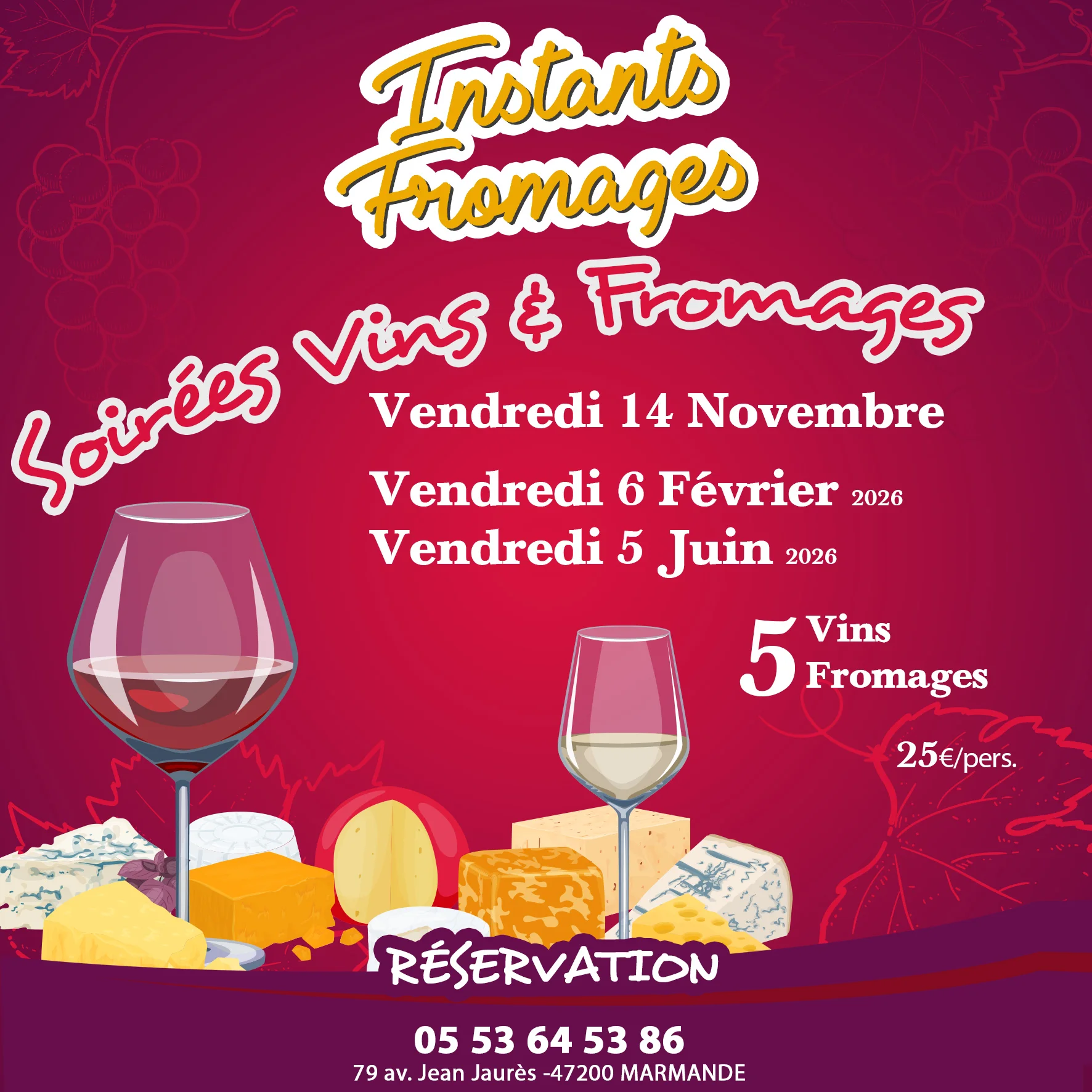 soiree vins et fromage fromagerie instants fromage marmande